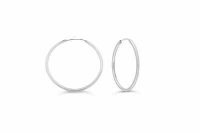 22MM Square Tube Sleeper Hoop Earrings in 10kt Gold