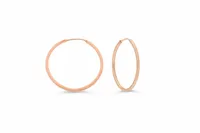 22MM Square Tube Sleeper Hoop Earrings 10kt Rose Gold