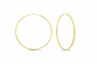 33MM Square Tube Sleeper Hoop Earrings 10kt Gold