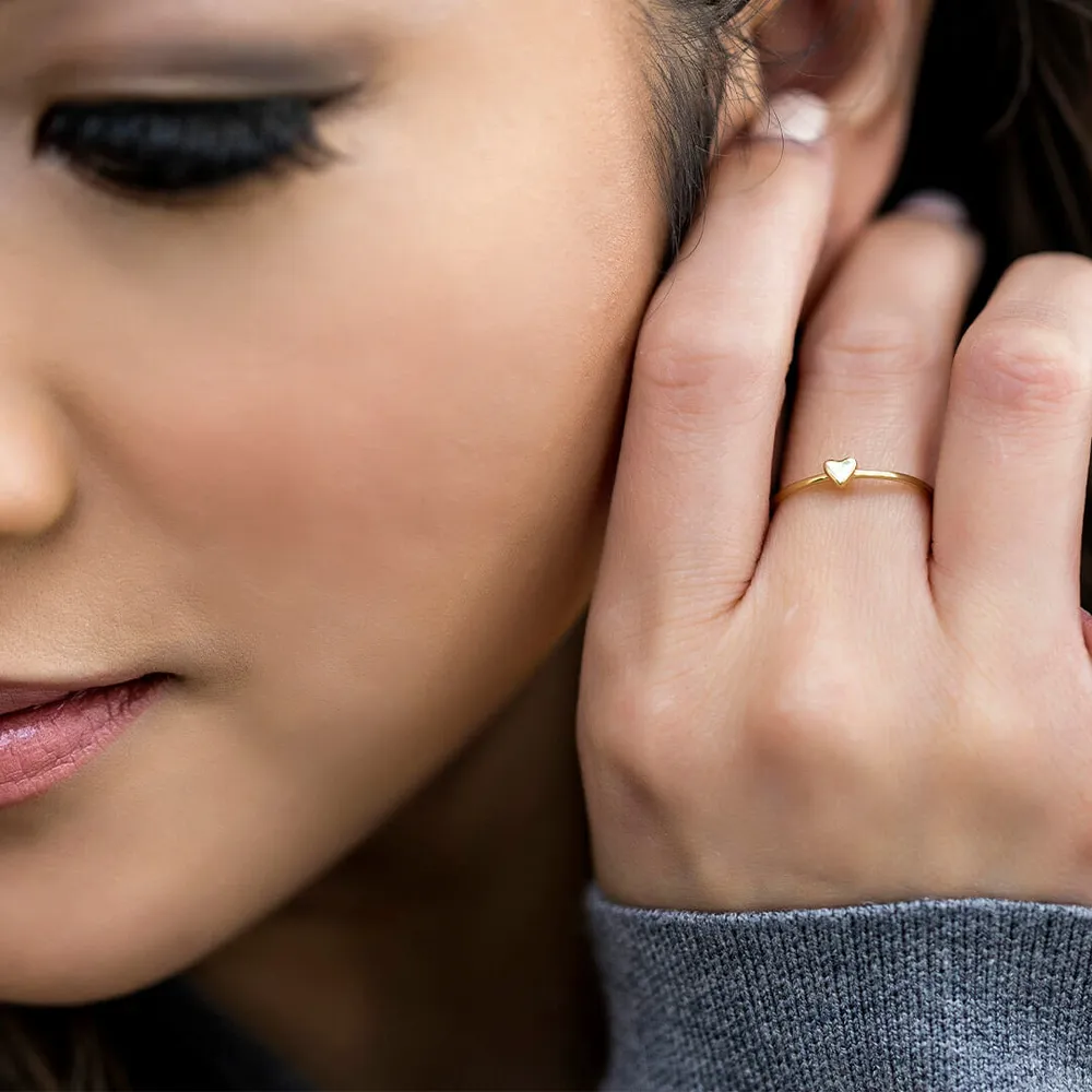 Everyday Stacking Mini Heart Ring 10kt Gold