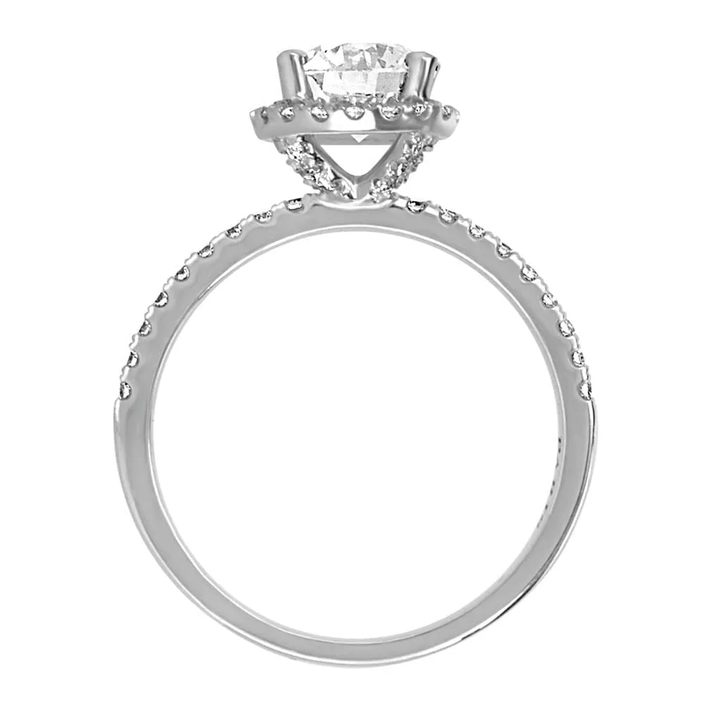 Eternal Allure Halo Engagement Ring with 1.30 Carat TW of Diamonds 18kt White Gold