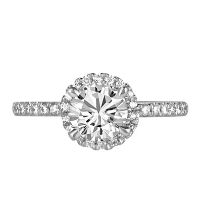 Eternal Allure Halo Engagement Ring with 1.30 Carat TW of Diamonds in 18kt White Gold