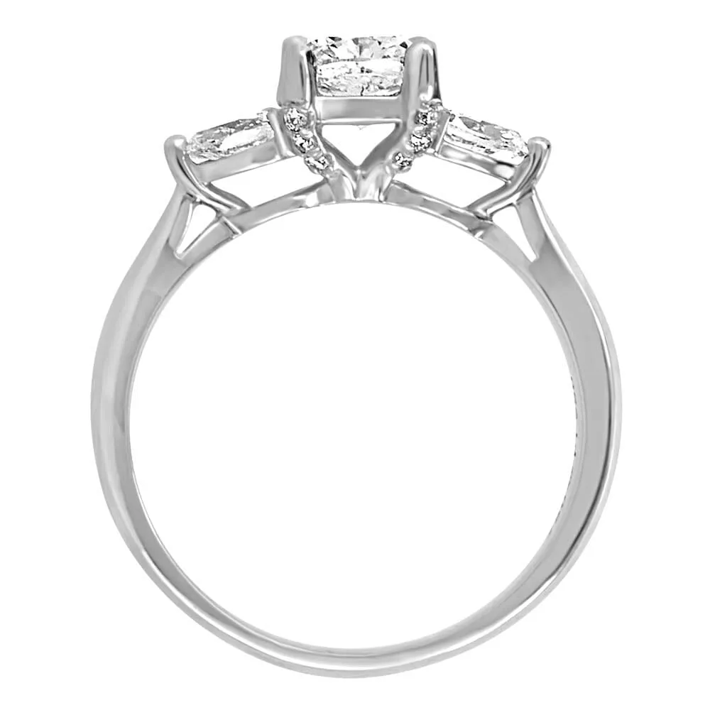 Eternal Trilogy 3 Stone Engagement Ring with 1.36 Carat TW of Diamonds 18kt White Gold