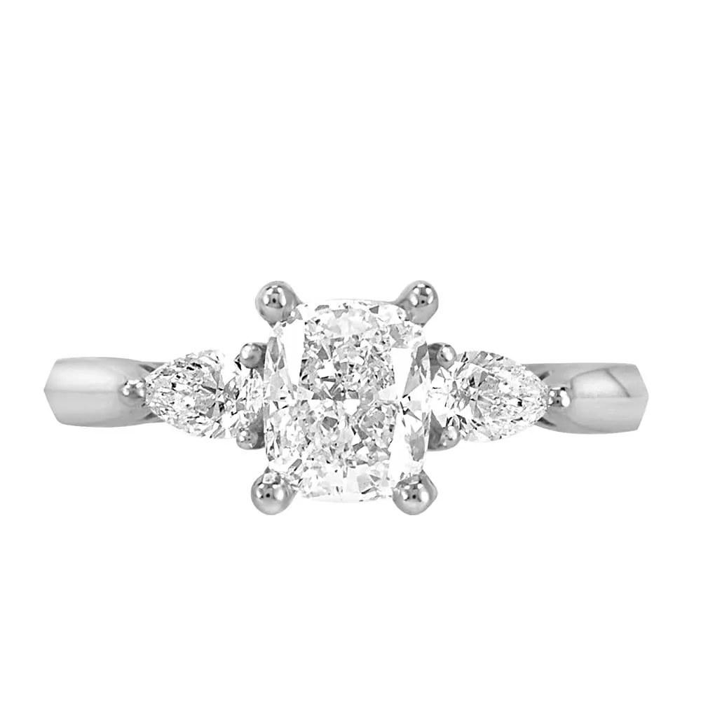 Eternal Trilogy 3 Stone Engagement Ring with 1.36 Carat TW of Diamonds 18kt White Gold