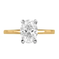 Eternal Icon Oval Solitaire Engagement Ring with 1.63 Carat TW of Diamonds 18kt Yellow Gold