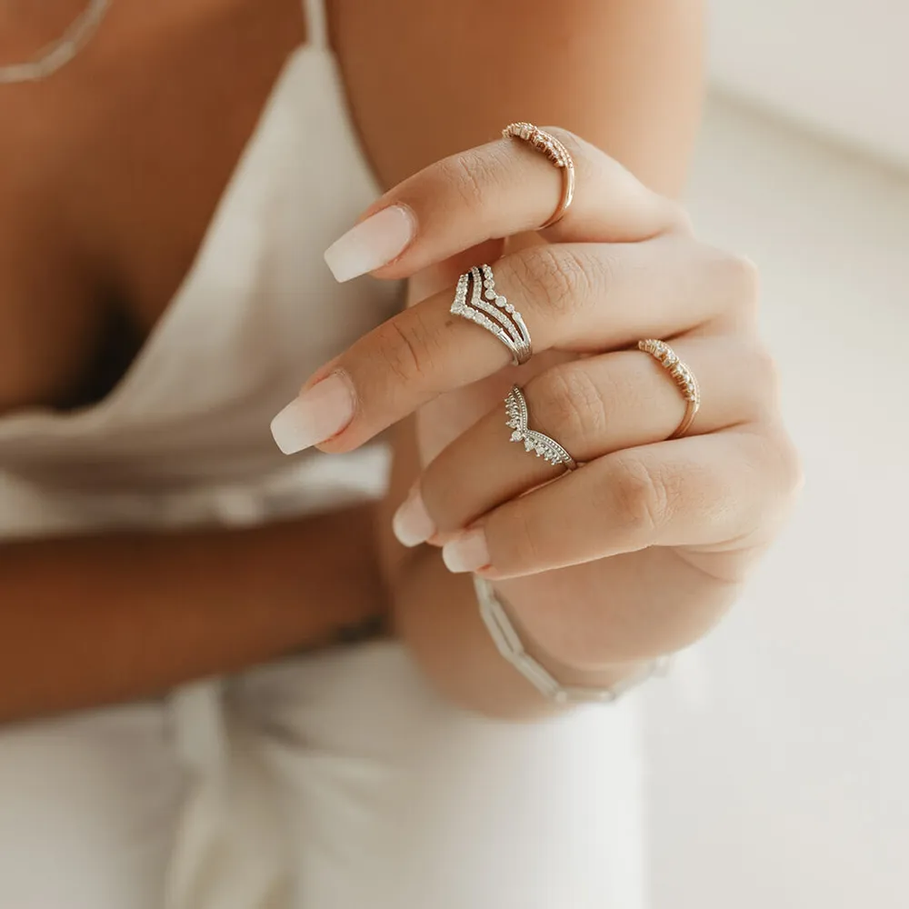 Chevron Ring with .50 Carat of Diamonds 10kt White Gold