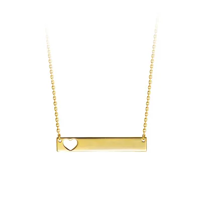 18″ Engravable Nameplate Necklace in 10kt Yellow Gold