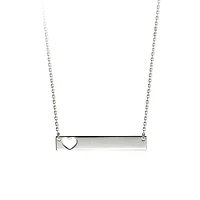 18″ Engravable Nameplate Necklace in 10kt White Gold