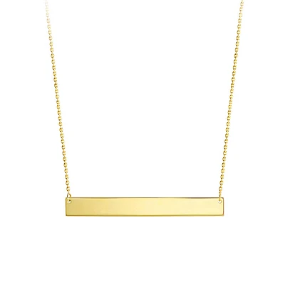 18″ Engravable Nameplate Necklace 10kt Yellow Gold