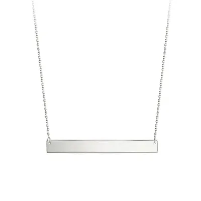 18″ Engravable Nameplate Necklace in 10kt White Gold