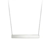 18″ Engravable Nameplate Necklace 10kt White Gold