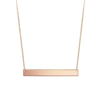 18″ Engravable Nameplate Necklace 10kt Rose Gold