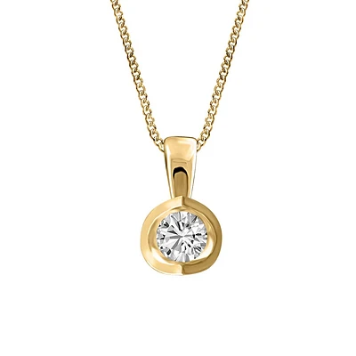 Pendant with .15 Carat Diamond in 14kt Yellow Gold with Chain