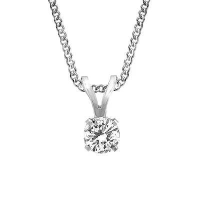 Pendant with Carat Cubic Zirconia in 14kt Gold with Chain