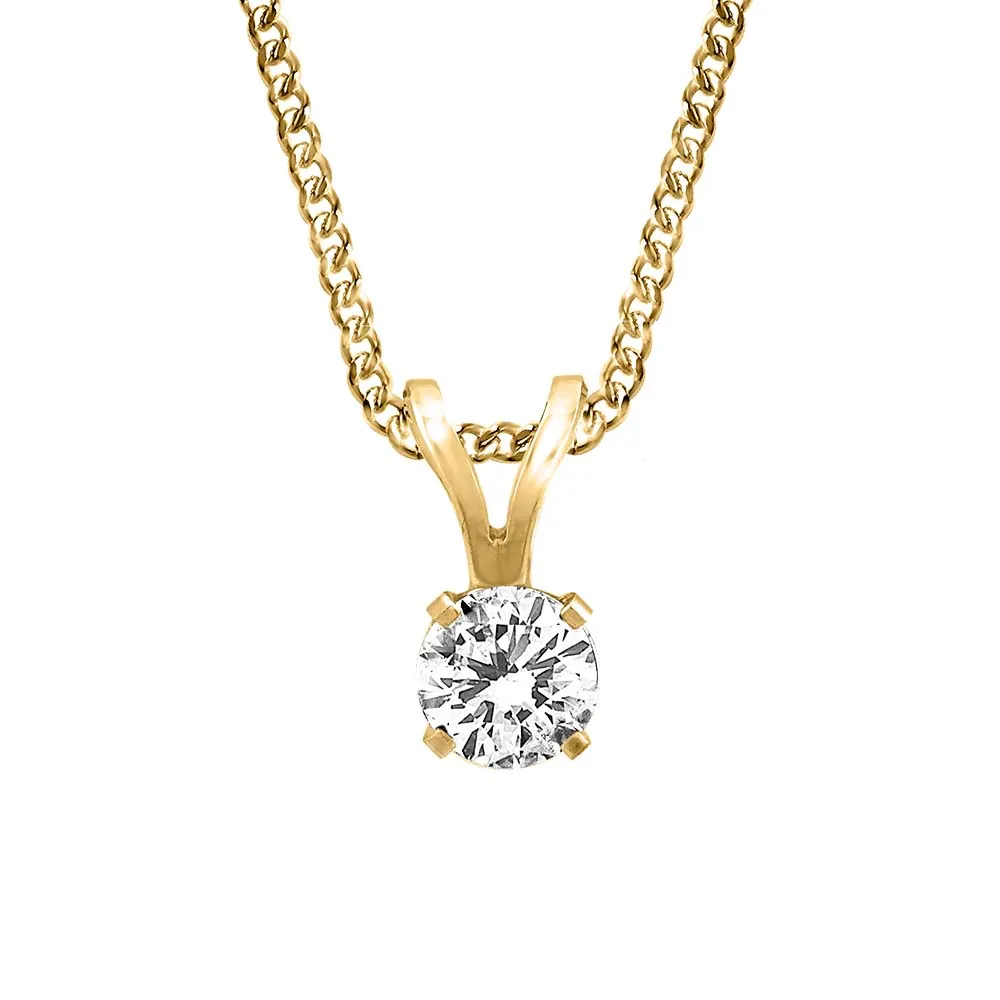 Pendant with Carat Cubic Zirconia 14kt Gold Chain