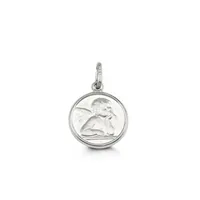 Angel Disc Pendant 10kt White Gold