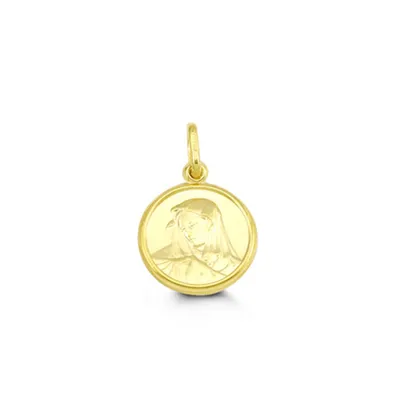 Mary Disc Pendant 10kt Yellow Gold