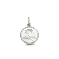 Mary Disc Pendant 10kt White Gold