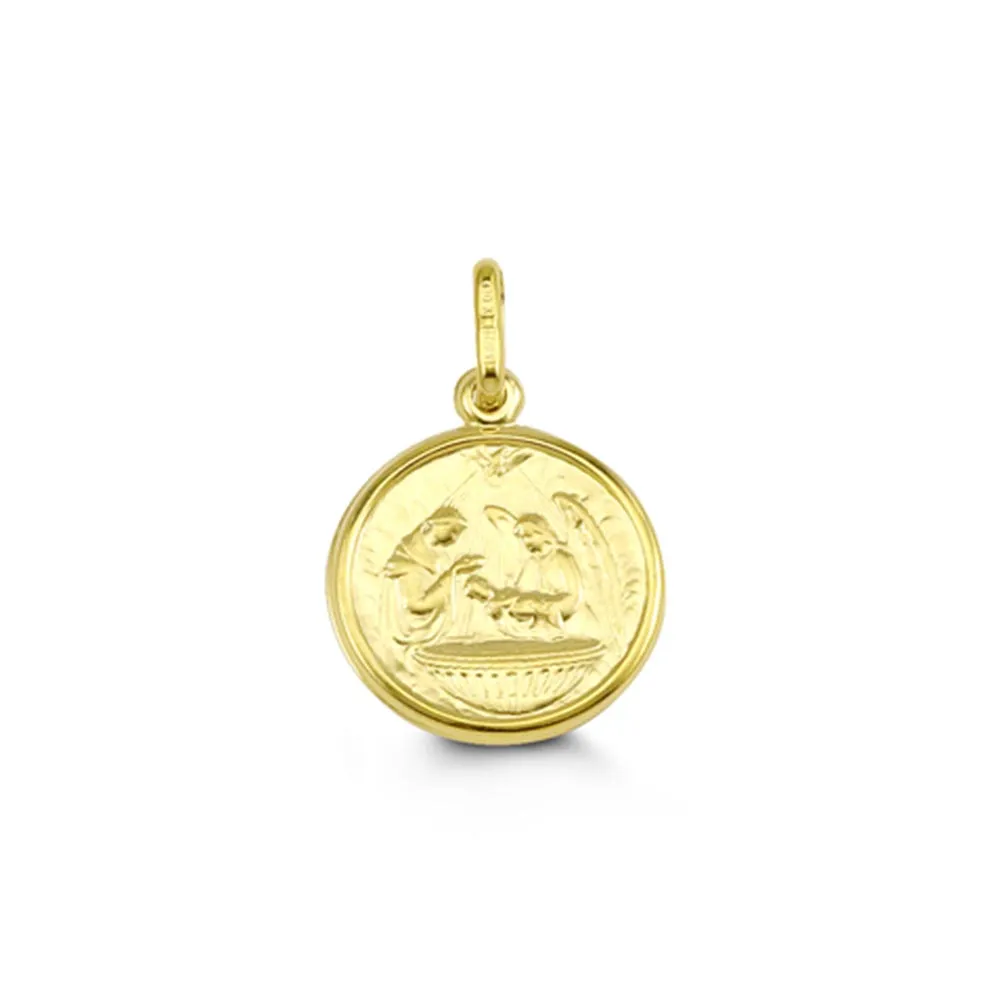 Baptism Disc Pendant 10kt Yellow Gold