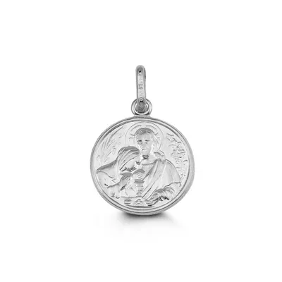 Communion Disc Pendant in 10kt White Gold