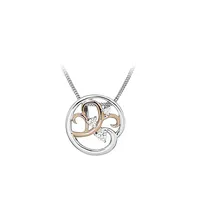 Circle Pendant with Cubic Zirconia Sterling Silver Chain