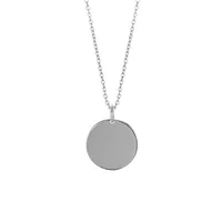 16.5MM Engraveable Disc Pendant in Sterling Silver with Chain