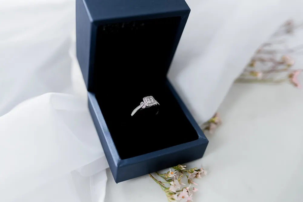 Engagement Ring with .25 Carat TW of Diamonds 10kt White Gold