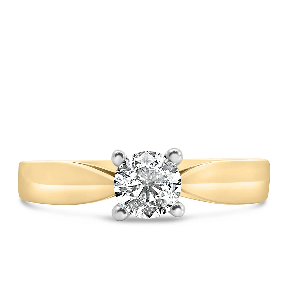 Fire Of The North Solitaire Engagement Ring with .50 Carat Diamond in 14kt Gold