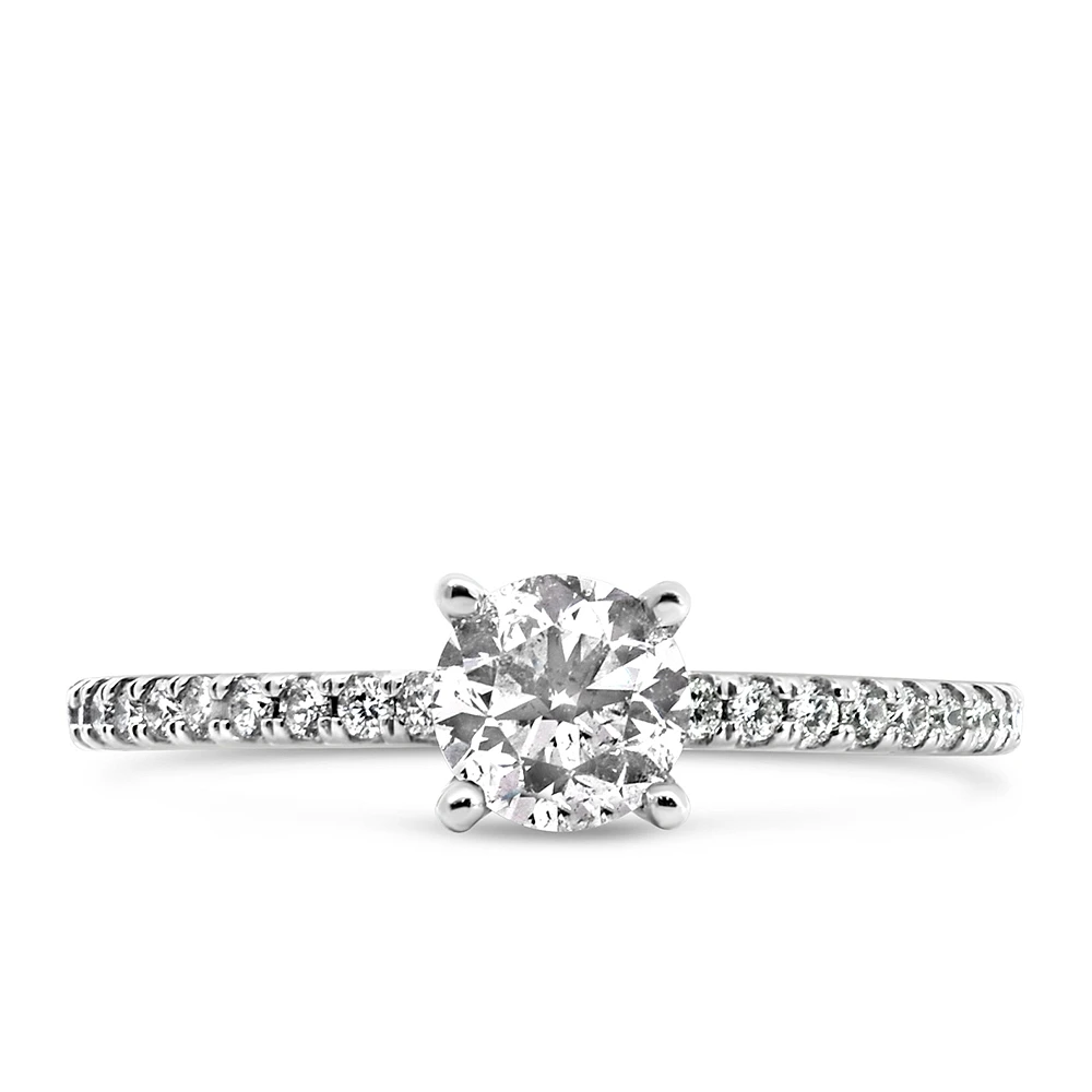 Colourless Collection Solitaire Engagement Ring with .80 Carat TW of Diamonds 18kt White Gold