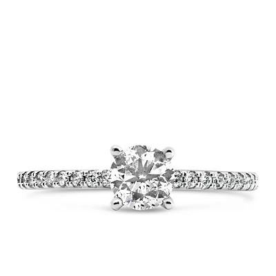 Colourless Collection Solitaire Engagement Ring with .80 Carat TW of Diamonds in 18kt White Gold