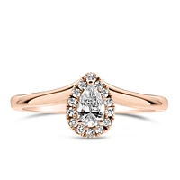 Colourless Collection Halo Engagement Ring with .27 Carat TW of Diamonds 18kt Rose Gold