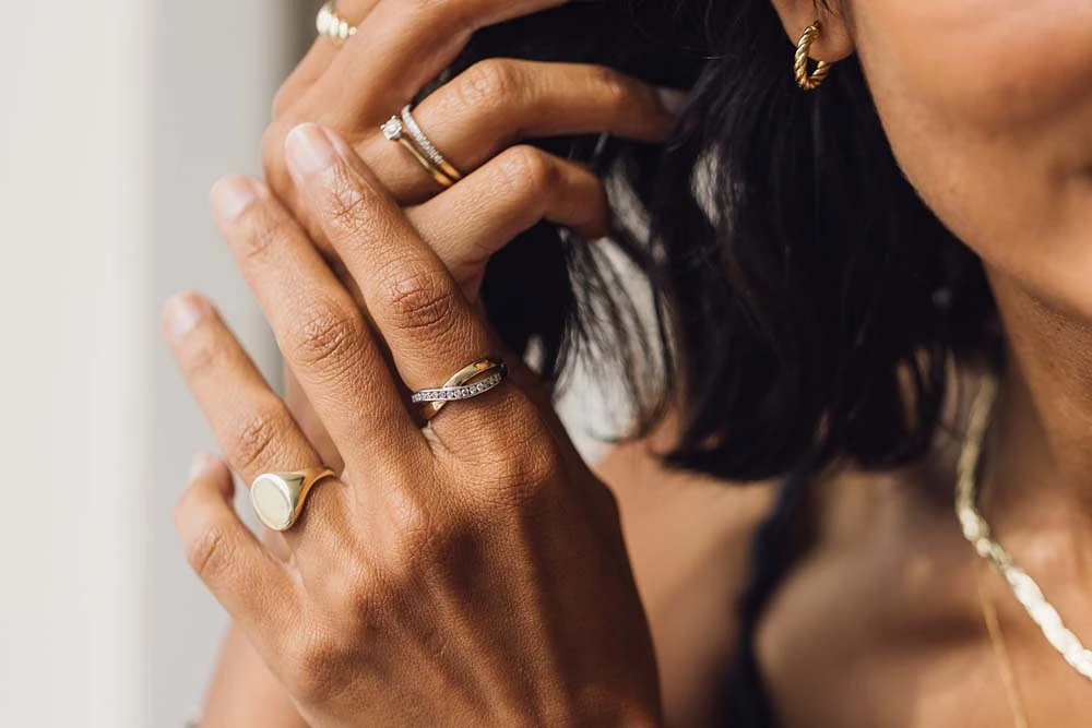 Ring with .25 Carat TW of Diamonds in 10kt White and Yellow Gold