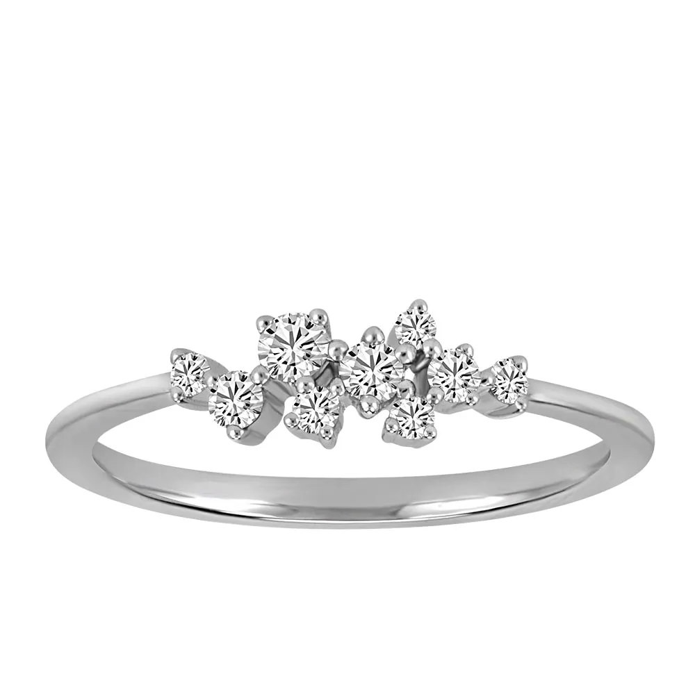 Cluster Ring with .20 Carat TW of Diamonds in 10kt White Gold