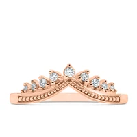 Stackable Chevron Ring with .10 Carat TW of Diamonds 10kt Rose Gold