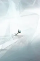 Ring with Aquamarine and Carat TW of Diamonds in 14kt White Gold