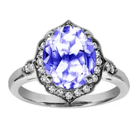 Ring with Tanzanite and Carat TW of Diamonds in 14kt White Gold