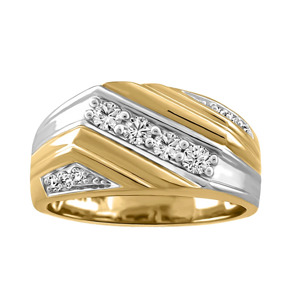 Men’s Fire of the North Ring with Carat TW Diamonds 10kt White and Yellow Gold