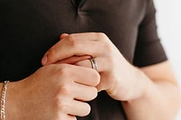 Black Diamond Ring in Sterling Silver