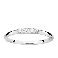 Stackable Ring with Cubic Zirconia in Sterling Silver