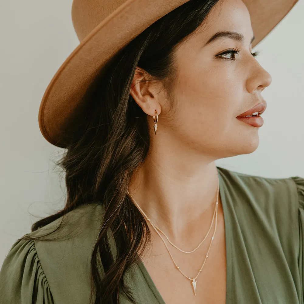 PJ x Shayla Stonechild Arrowhead Earrings with .02 Carat TW of Diamonds Gold Plated Sterling Silver