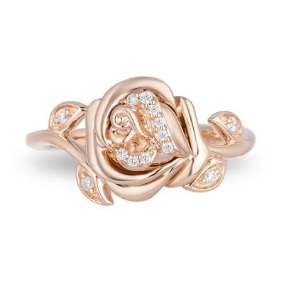 Enchanted Disney Belle Ring with .07 Carat TW of Diamonds 10kt Rose Gold