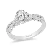 Enchanted Disney Ariel Engagement Ring with .63 Carat TW of Diamonds 14kt White and Rose Gold