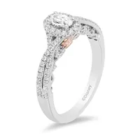 Enchanted Disney Ariel Engagement Ring with .63 Carat TW of Diamonds 14kt White and Rose Gold