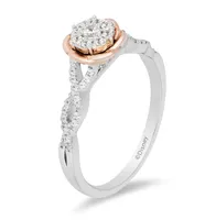 Enchanted Disney Belle Ring with .25 Carat TW of Diamonds in 10kt White and Rose Gold