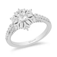 Enchanted Disney Elsa Engagement Ring with .63 Carat TW of Diamonds 14kt White Gold