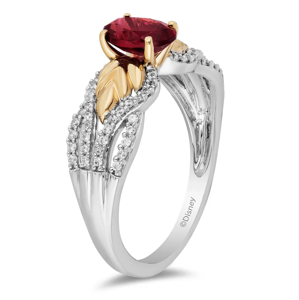 Enchanted Disney Anna Ring With .20 Carat TW of Diamonds Sterling Silver and 10kt Yellow Gold