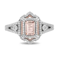 Enchanted Disney Aurora Ring with .25 Carat TW of Diamonds in Sterling Silver and 10kt Rose Gold