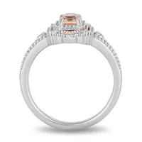 Enchanted Disney Aurora Ring with .25 Carat TW of Diamonds in Sterling Silver and 10kt Rose Gold