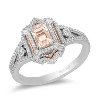 Enchanted Disney Aurora Ring with .25 Carat TW of Diamonds in Sterling Silver and 10kt Rose Gold