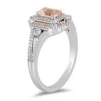 Enchanted Disney Aurora Ring with .25 Carat TW of Diamonds in Sterling Silver and 10kt Rose Gold